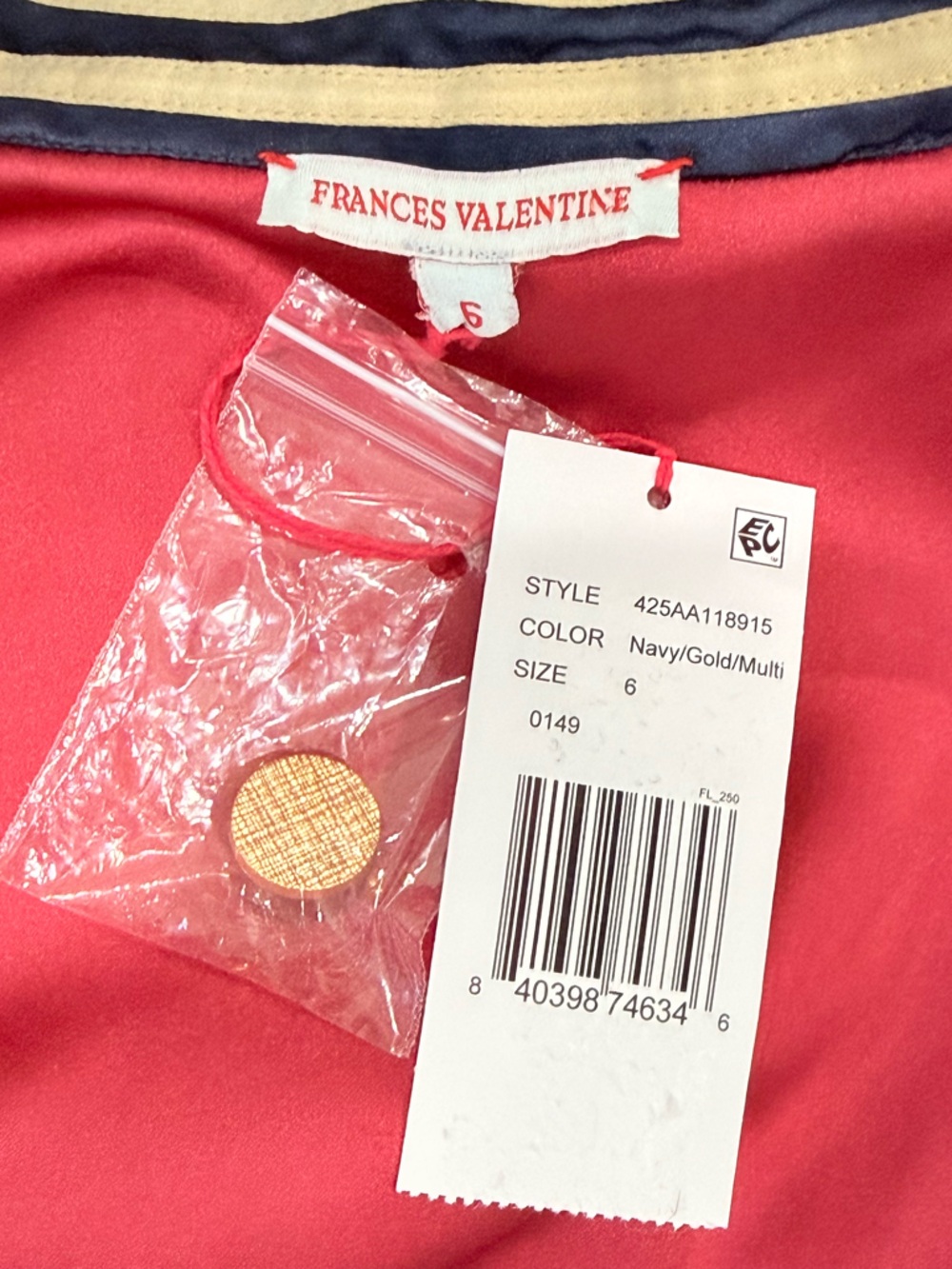 FRANCES VALENTINE Susie Metallic Floral Sleeveless A-Line Maxi Jacket Size 6 NWT - Picture 12 of 16